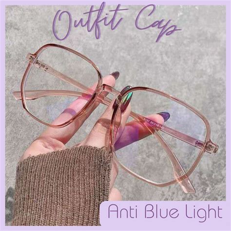 Fashion Outfit Big Square Spec Anti Blue Light Blocking Glass