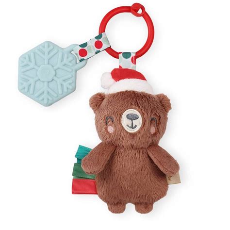 Itzy Ritzy Holiday Bear Itzy Pal Plush Teether Blossom