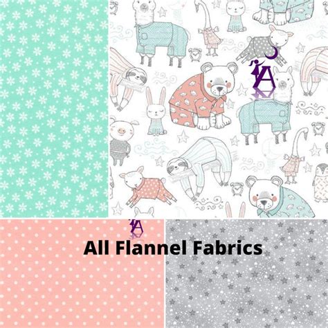 Ae Nathan Comfy Flannel Woodland Flannel Sloth Fabric And Etsy