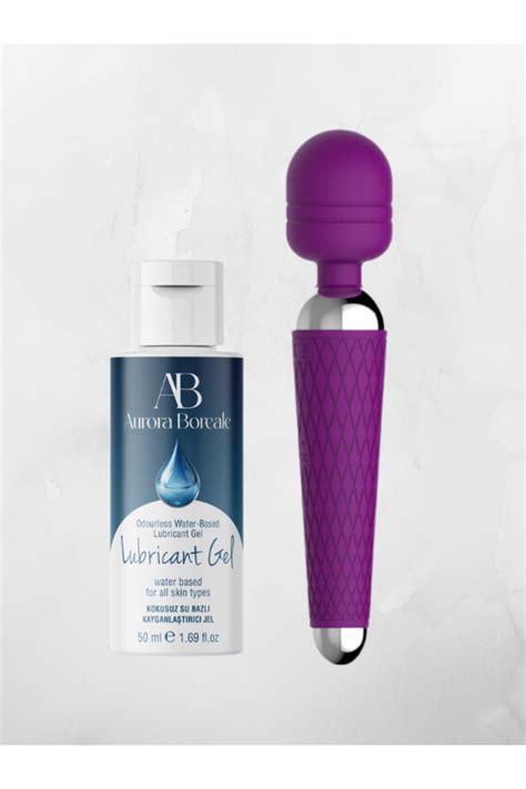 AŞKIN DEPOSU Şarjlı Titreşimli Mor Vajinal Ve Anal Vibratör Masaj Aleti Kayganlaştırıcı Jel