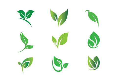 Green Leaf Logo Design Set #186944 - TemplateMonster