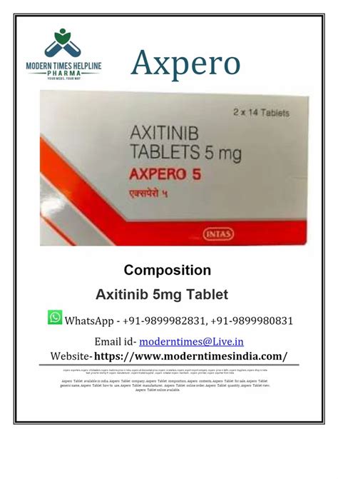 Axpero 5mg Tablets at best price in New Delhi by Modern Times Helpline ...