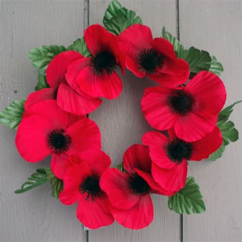 Artificial Small Poppy Wreath - Permabloom