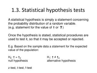 PPT Statistical Hypothesis Tests PowerPoint Presentation Free