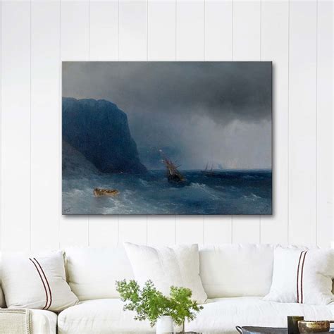 Ships In The Stormy Sea By Ivan Aivazovsky As Art Print Canvastar