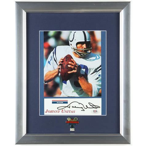 Johnny Unitas Signed Custom Framed Photo Display With Super Bowl Lv