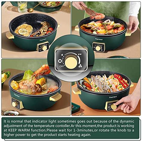 Topwit Electric Hot Pot With Adjustable Power Control L Removable Nonstick Indoor Electric