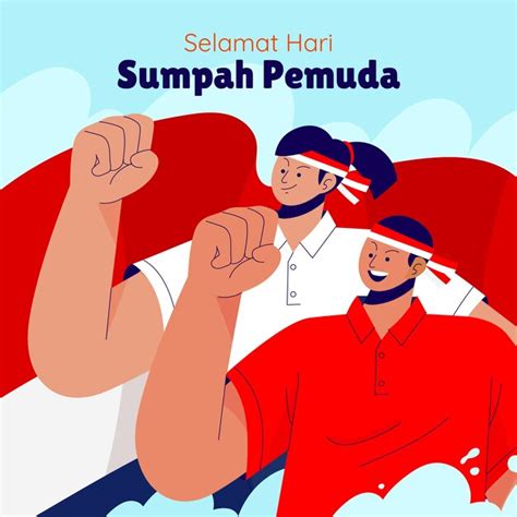 Free Vector Flat Background For Indonesian Sumpah Pemuda