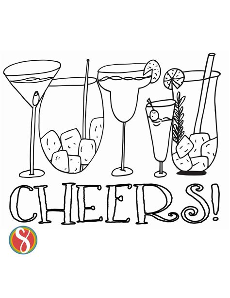 Free Cocktails Coloring Pages Stevie Doodles