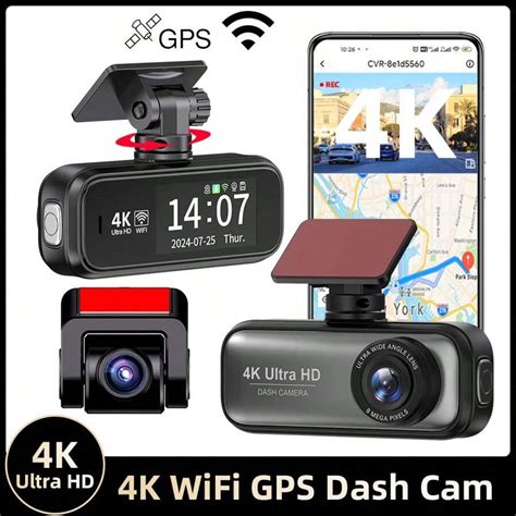 E Ace Dash Cam Uhd K Para C Mera De Carro Vis O Noturna Gps Wifi