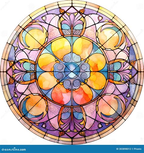 Stained Glass Window Watercolor Clipart Stock Illustration Illustration Of Clip Iron 303898012