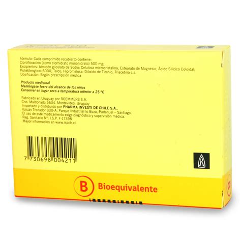 Ciriax Ciprofloxacino 500 Mg 10 Comprimidos Recubierto Cruz Verde