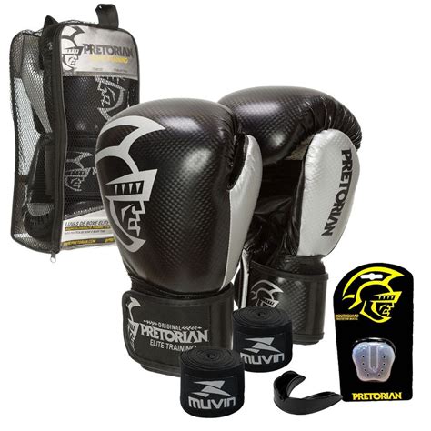 Kit Masculino Feminino Boxe Muay Thai Kickboxing Luva Pretorian Elite