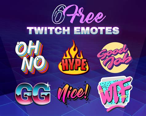 6x Free Emotes For Twitch Discord Or Youtube Oh No Hype Good Job