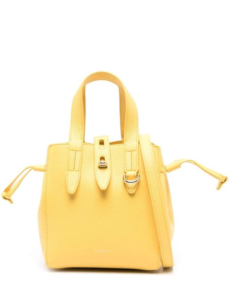 Furla Furla Net Leather Tote Bag Yellow Farfetch Sa