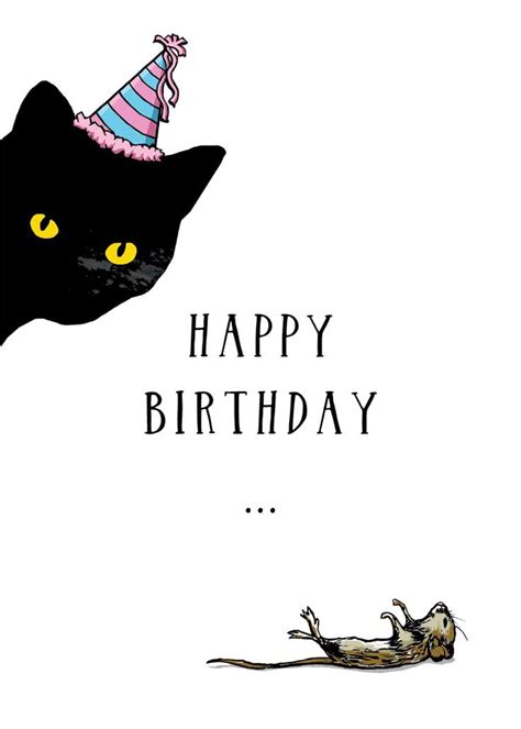 Cat Birthday Card Template Funny Cat Birthday Greeting Cards Creative
