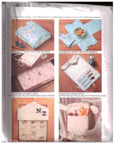 Mccall S Gifts In Minutes Press Sew Roll Up Totables Lingerie Carry All Garment Bag