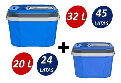 Caixa Termica Cooler Termolar Kit 32l 20l Azul Parcelamento Sem Juros