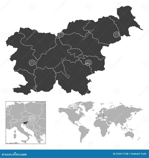 斯洛文尼亚详细的国家概要和世界地图位置 向量例证 插画 包括有 旅行 政治 详细 斯洛文尼亚 234411738
