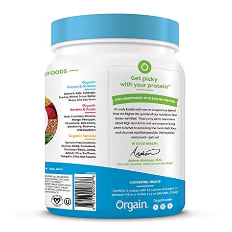 Orgain Organic Plant Based Protein Superfoods Powder Creamy