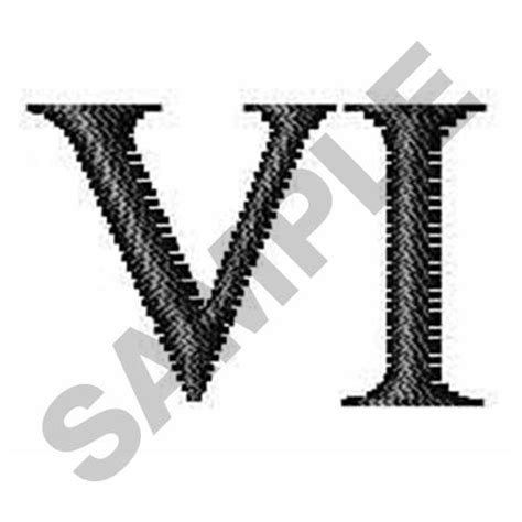 ROMAN NUMERAL ALPHABET VI Embroidery Design | AnnTheGran