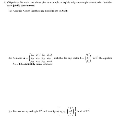 Solved 4 20 Points For Each Part Either Give An Example