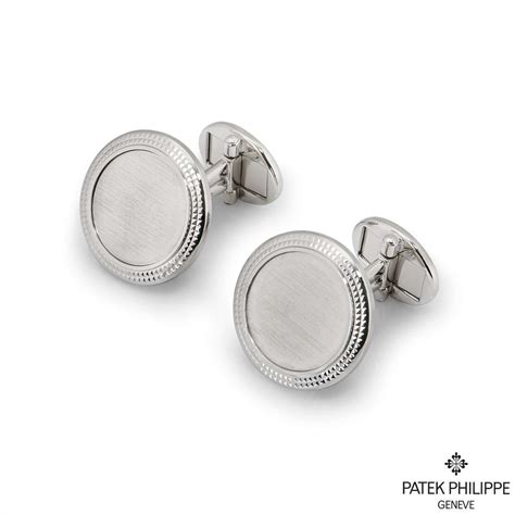 Patek Philippe White Gold Calatrava Cufflinks Rich Diamonds