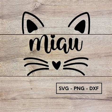 Miau Svg Png Dxf Katze Plotterdatei Plotter File Etsy Ireland