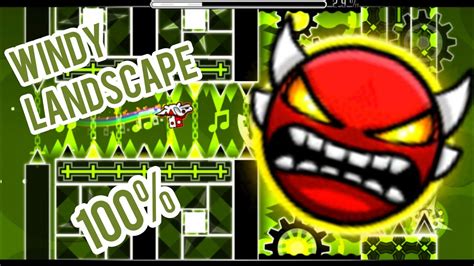 Windy Landscape Insane Demon By Woogi Geometry Dash