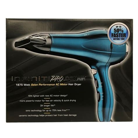 Conair Infiniti Pro Hair Dryer 1875 Watt Salon Performance Ac Motor Blue