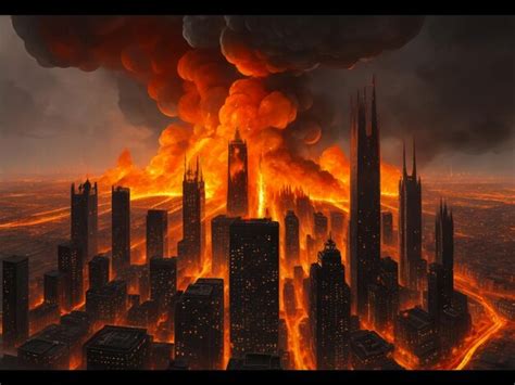 Premium Photo Photo Of City On Fire