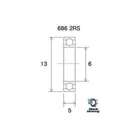 Black Bearing B5 686 2rs Silver 6 x 13 x 5 mm Hitta bästa pris på