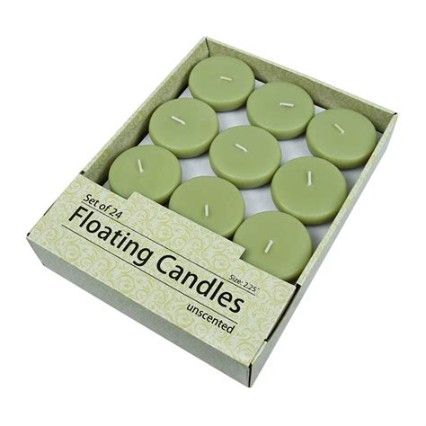 2 1 4 Inch Sage Green Floating Candles 24pc Box