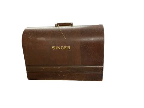 Cased Singer Sewing Machine With Two Table Lamps Including A Brass