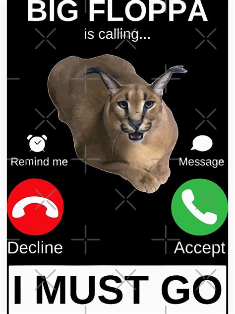 Big Floppa Is Calling Caracal Big Cat Meme Funny Cat Floopa Art Print