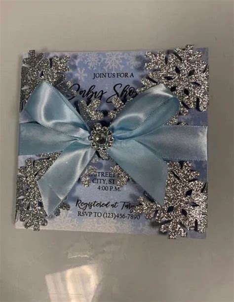 Winter Wonderland Snowflake Invitation for Quinceañera Sweet 16