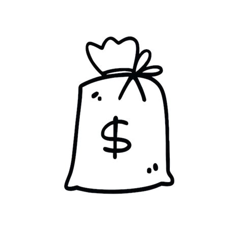 Un Boceto Dibujado A Mano De Una Bolsa De Dinero Con La Palabra Dólar