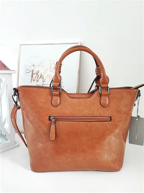 Ines Delaure Torba Shopper Camelowa Z Przeszyciami 1683116GO Bona Fora