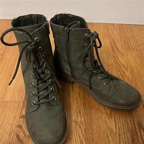 Army Green Combat Boots Depop