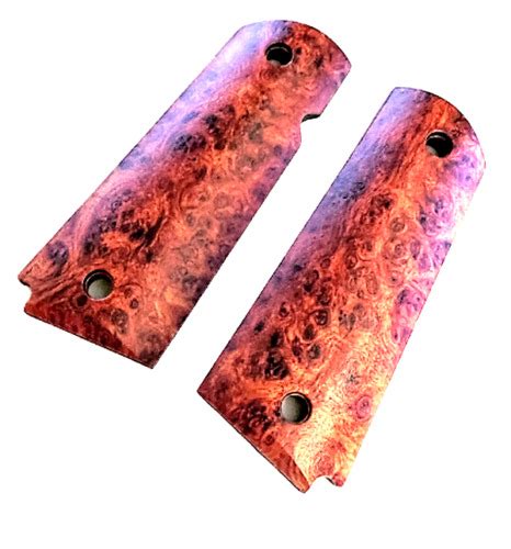 1911 Grips Exotic Wood Amboyna Burl Faux Fits Colt Government And