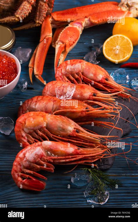 Set Of Fresh Seafood Stock Photo Alamy