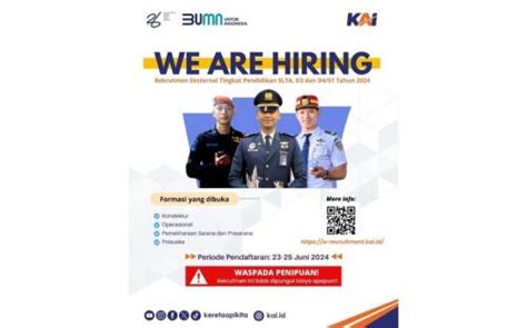 Pt Kai Buka Rekrutmen Pegawai Syarat Pendidikan Mulai Dari Slta