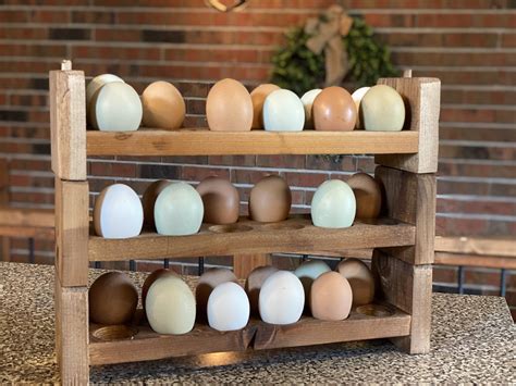 Farmhouse Stackable Wood Egg Holder L Egg Storage L Fresh Egg Etsy