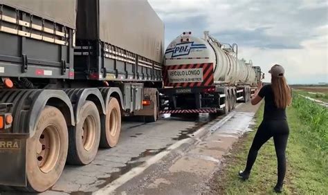 Veja vídeo de acidente envolvendo quatro carretas na BR 163 entre Lucas