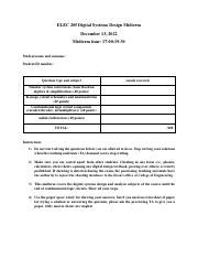 Elec Digital Systems Design Make Up Midterm Pdf Elec Digital