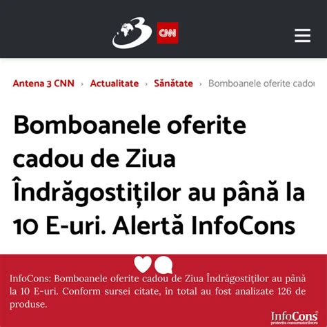 Publicația online Antena 3 Bomboanele oferite cadou de Ziua