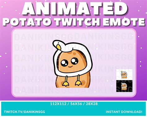 Animated Potato Wiggle Twitch Emote Potato Emote Kawaii Potato Wiggle