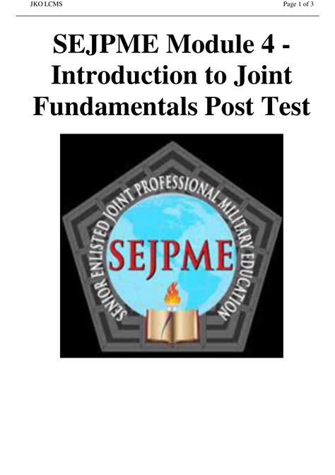 Sejpme Module Introduction To Joint Fundamentals Post Test