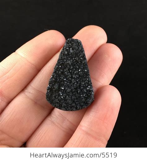 Sparkly Black Druzy Stone Jewelry Pendant Icz7mlkwhuu