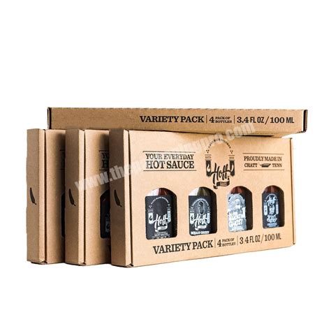 Hot Sauce Packaging Box With Corrugated Paper Insert Sturdy Shipping Mailing Paper Box For Hot
